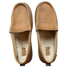 G.H. Bass Men’s Sherpa Lined Moccasin Slippers Indoor Outdoor Chestnut Size 10
